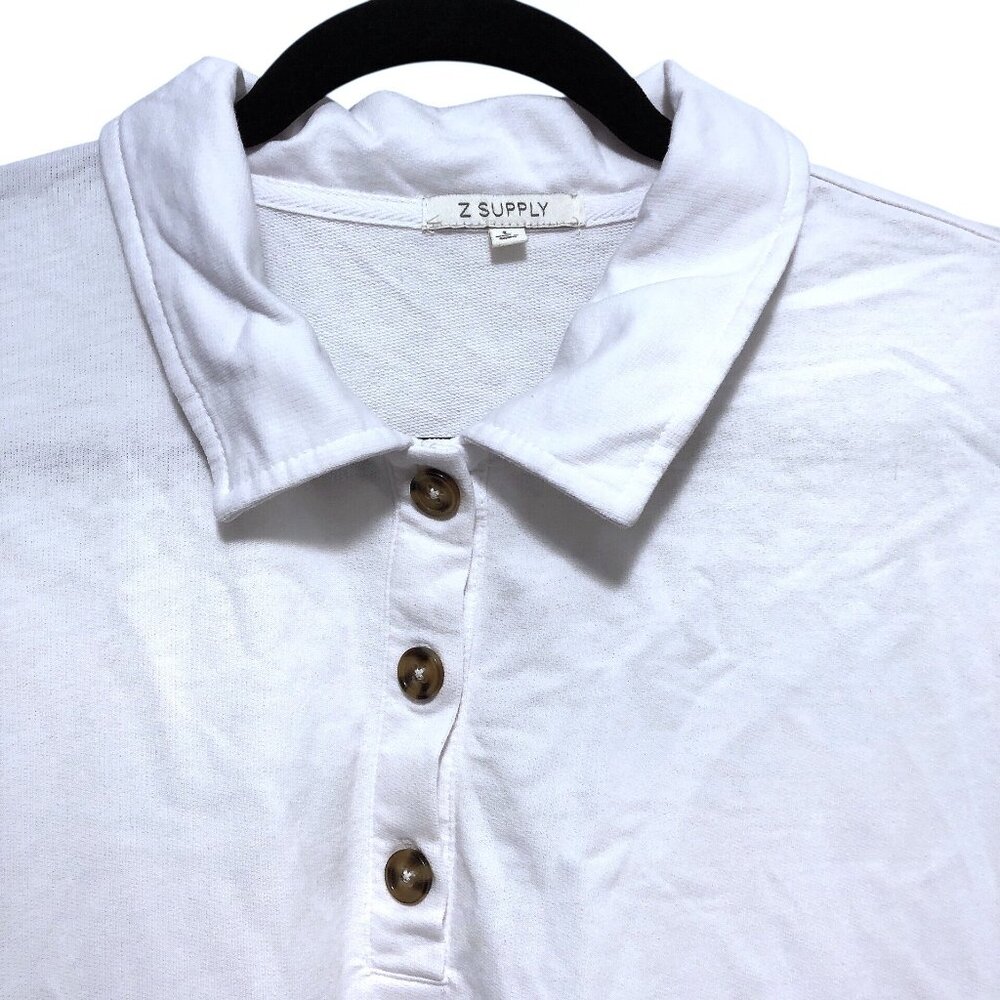 Z Supply Solid White Collared Button Long Sleeve … - image 4